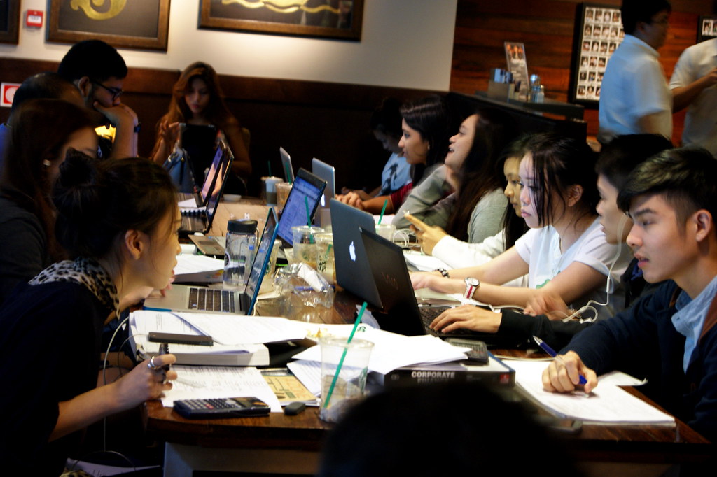 Studying in Starbucks